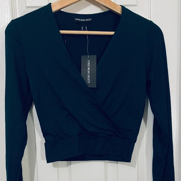 STREETWEAR SOCIETY - Long Sleeved Wrap Top - Size M - Picture 1 of 2